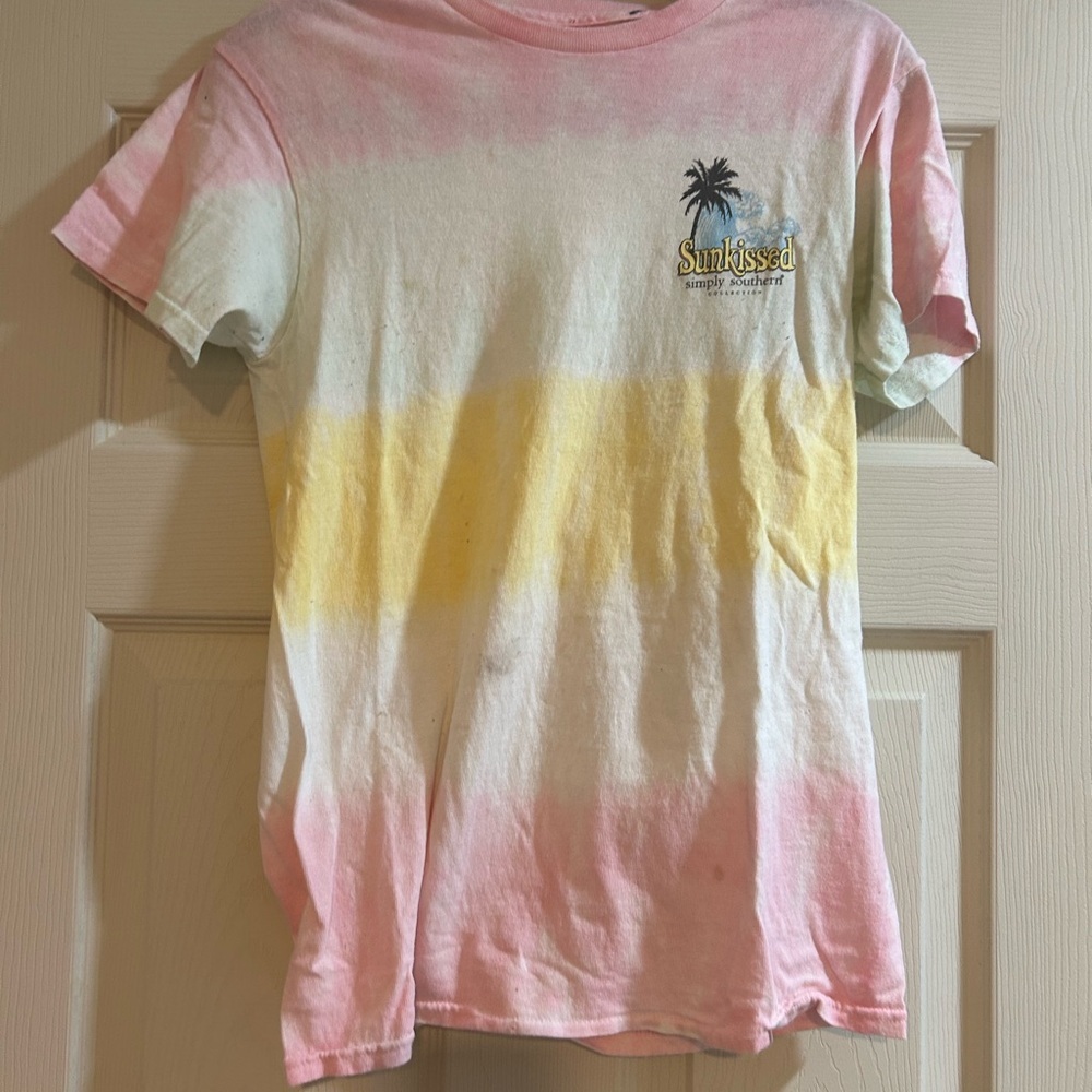 Simply Southern Pastel Stripe Tee - Pink, Yellow, White